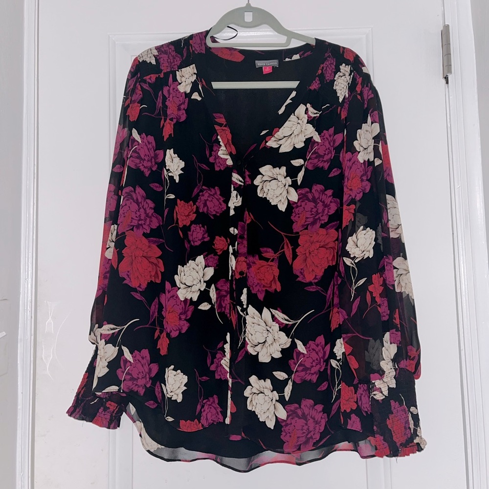 Vince Camuto floral Balloon sleeve blouse